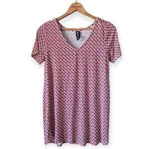 Agnes & Dora Lotus Tile Print Modal Tunic Top size small